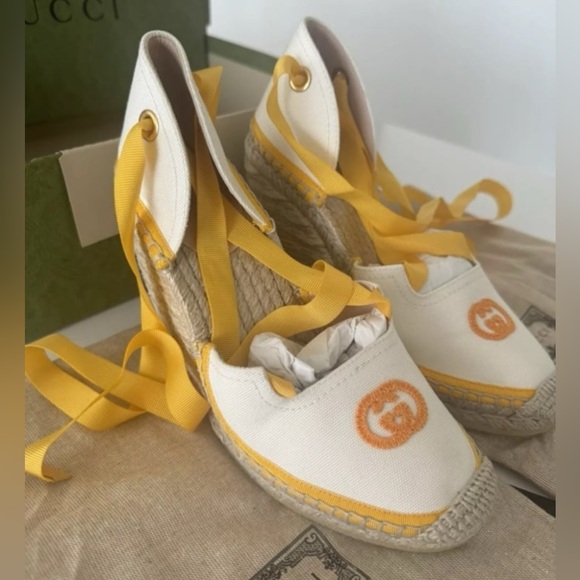 Gucci GG canvas wedge espadrilles EU Size 37.5 , US size 7.5 - Picture 6 of 11